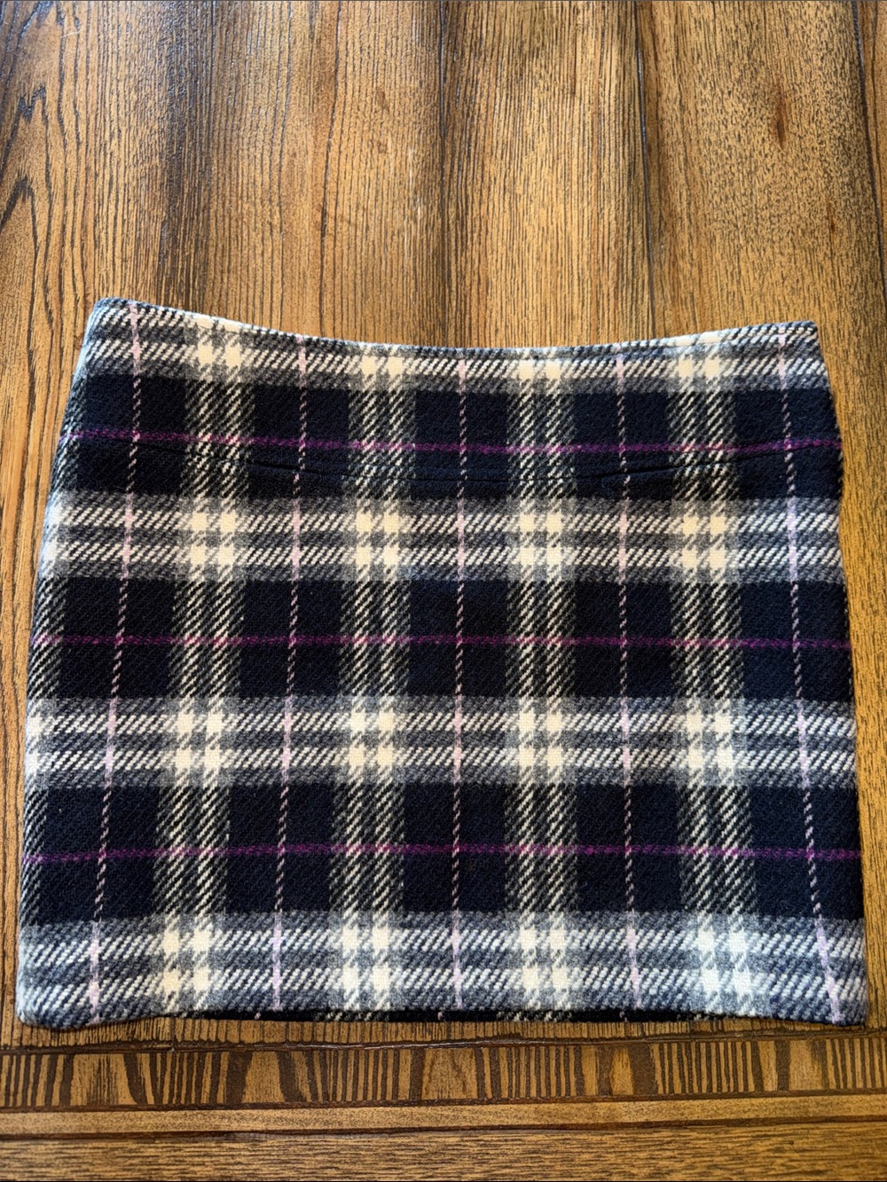Burberry Black, White & Purple Plaid Mini Skirt Vintage 1999-2005 Y2K era
